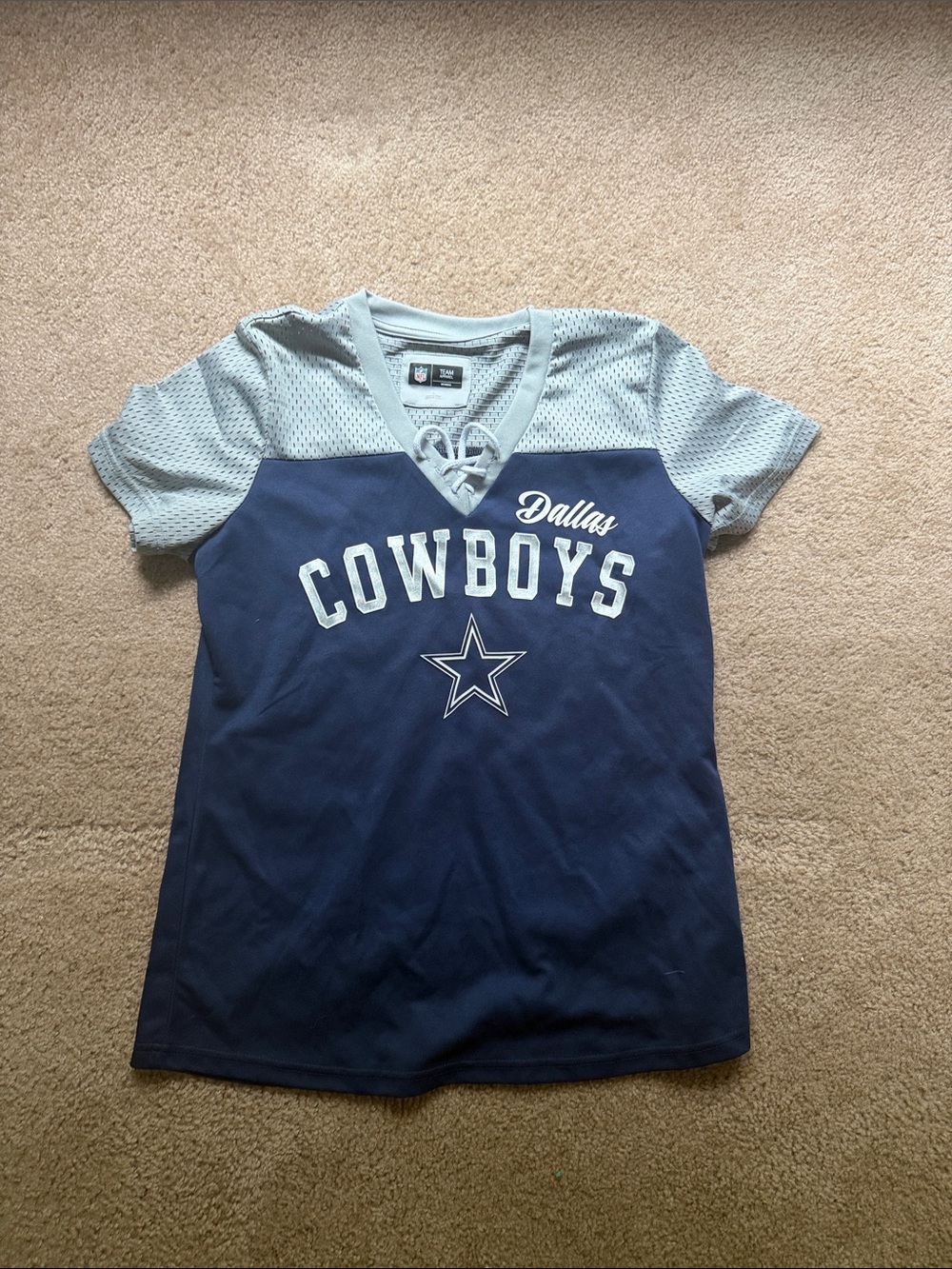 NFL Dallas Cowboys Navy & Light Gray Lace-Up Womens Jersey
